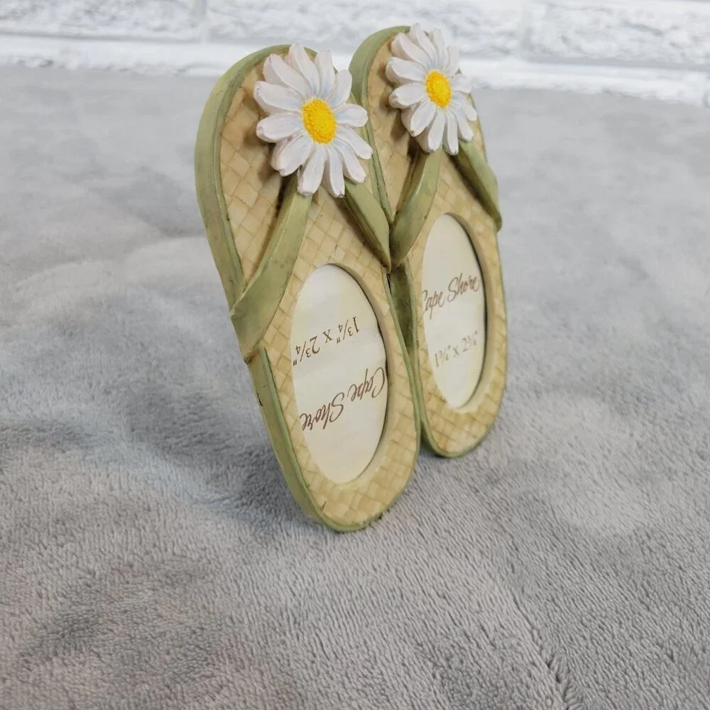 Cape Shore Flip Flops Double Photo Frame Beach Tropical Resin Picture Frame S80E